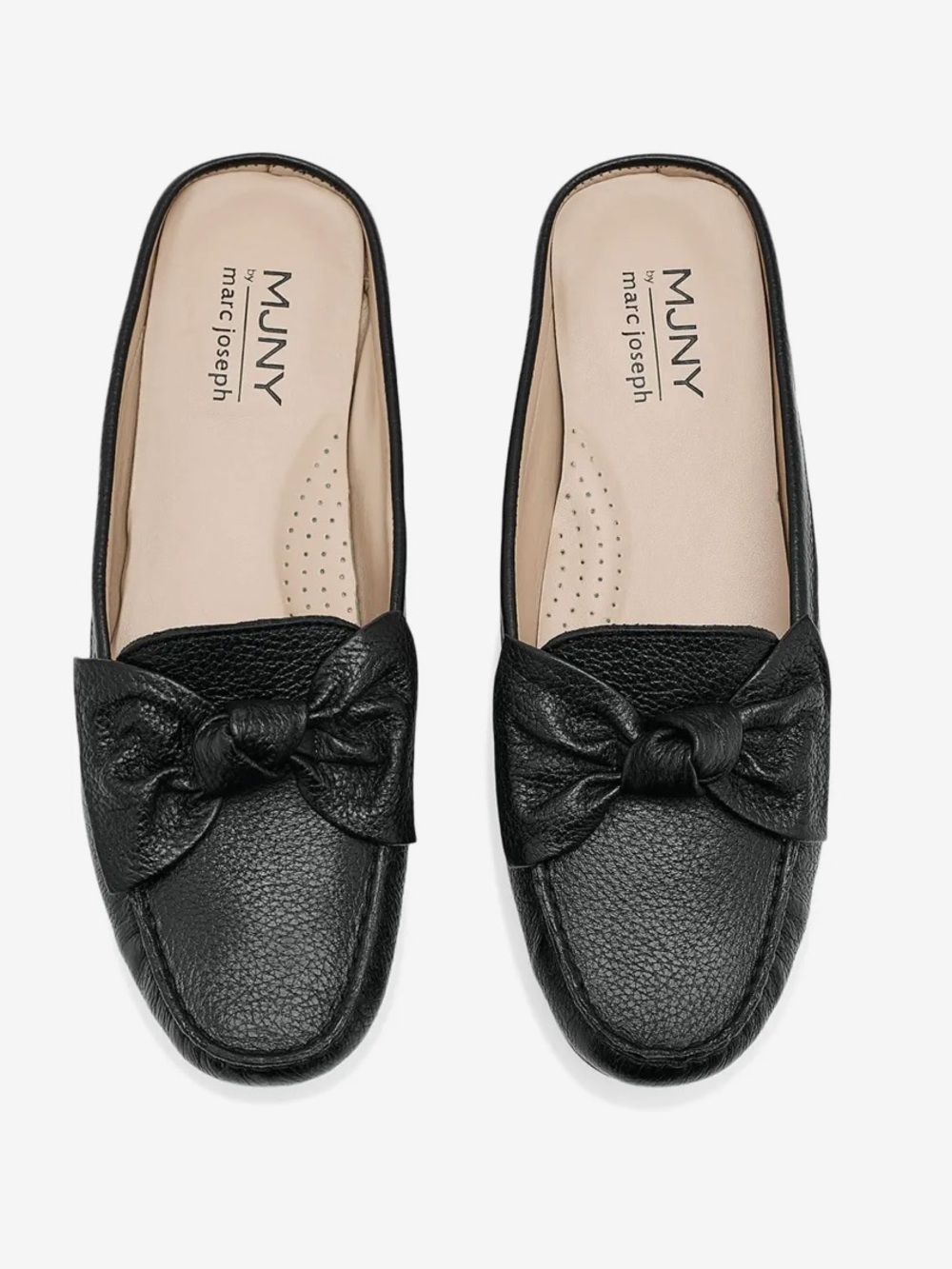 Marc Joseph Black Leather Knot-Front Slip-On Loafers Size 5.5 NWOT